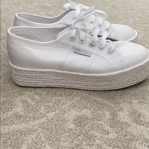 NWT White Superga Platform Espadrille sneakers